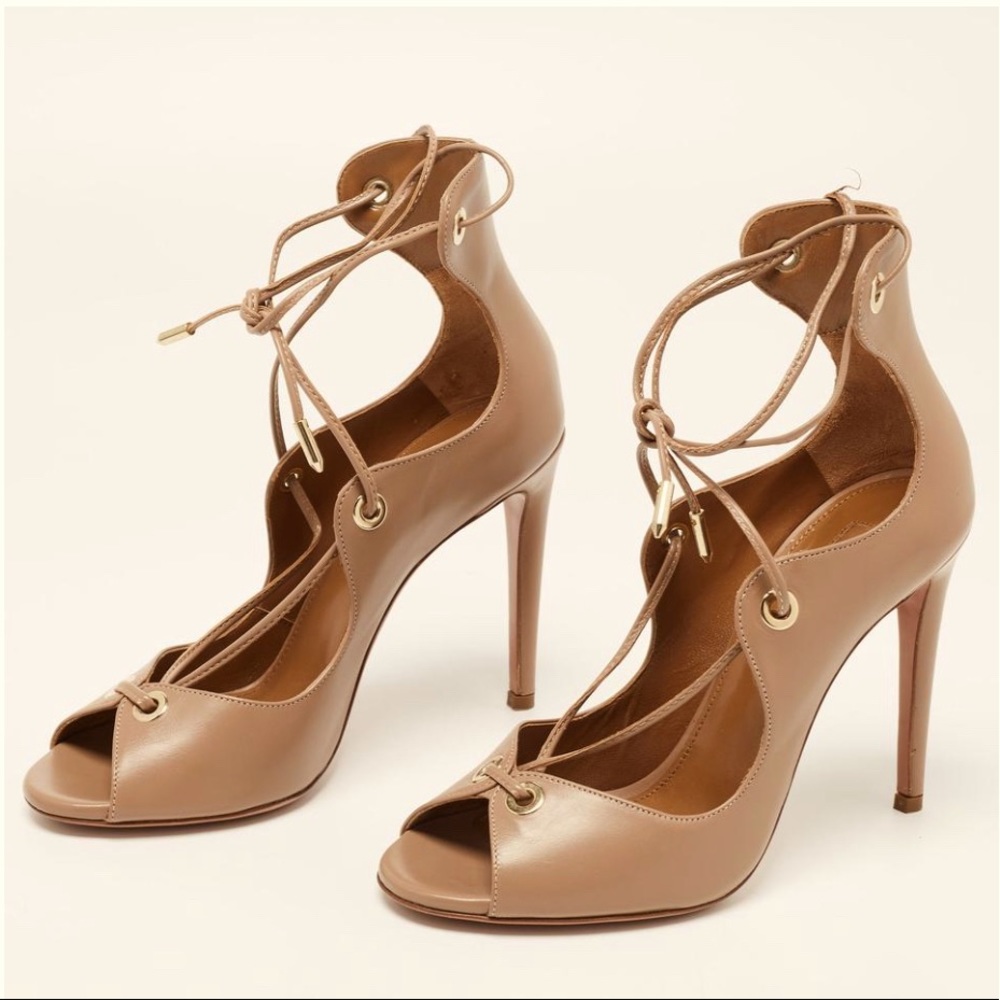 Aquazzura
Tango Beige Leather tango sandals Curvy Lace-up